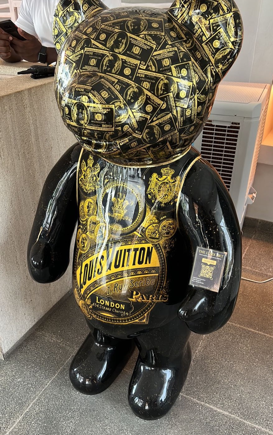 Fashion Louis Vuitton bear stand black/gold - Buy Luxury High-End Art  Online – theluxxart