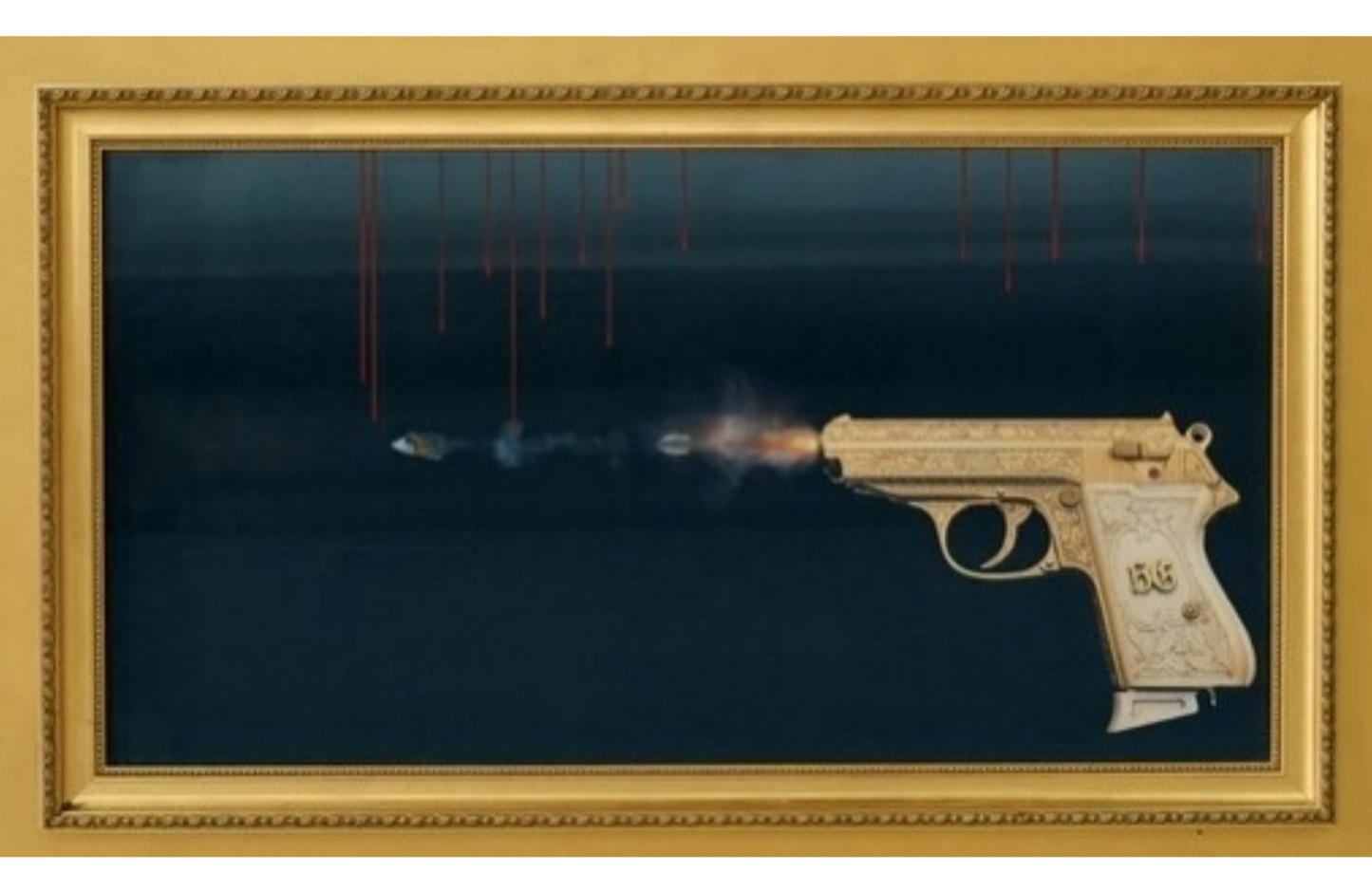 Golden gun wall art