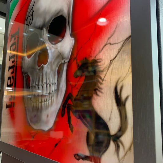 Ferrari skull painting art