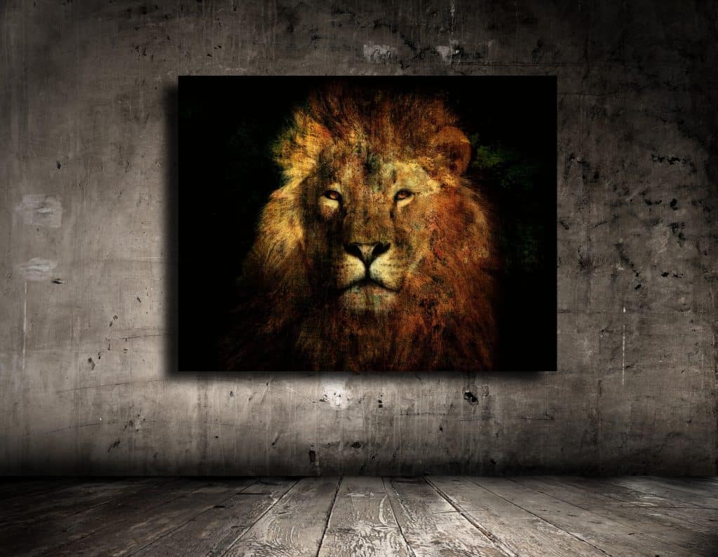 Lion painting wall art