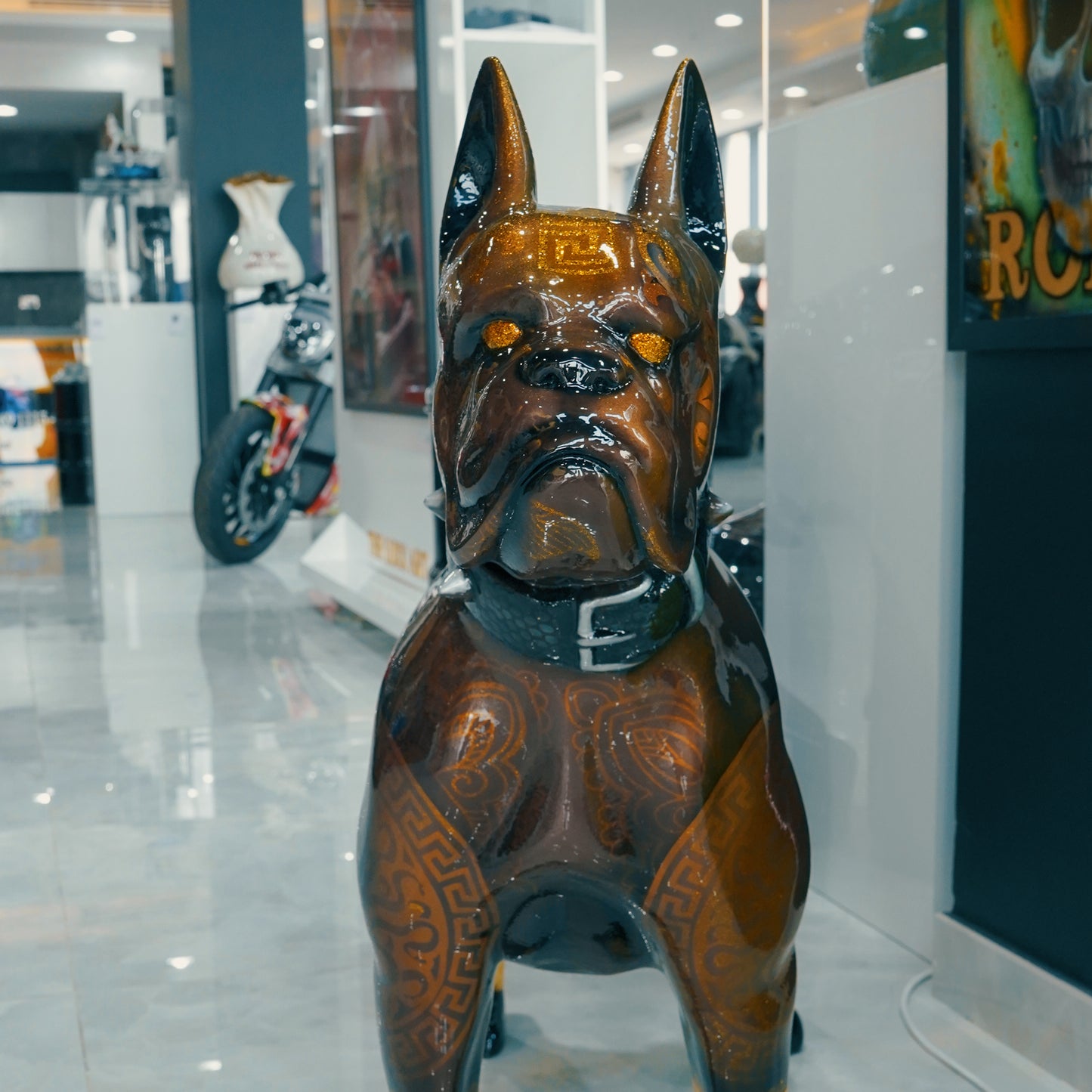 Bulldog versace sculpture