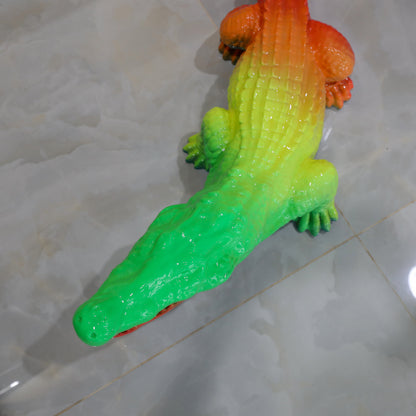 Rainbow crocodile sculpture