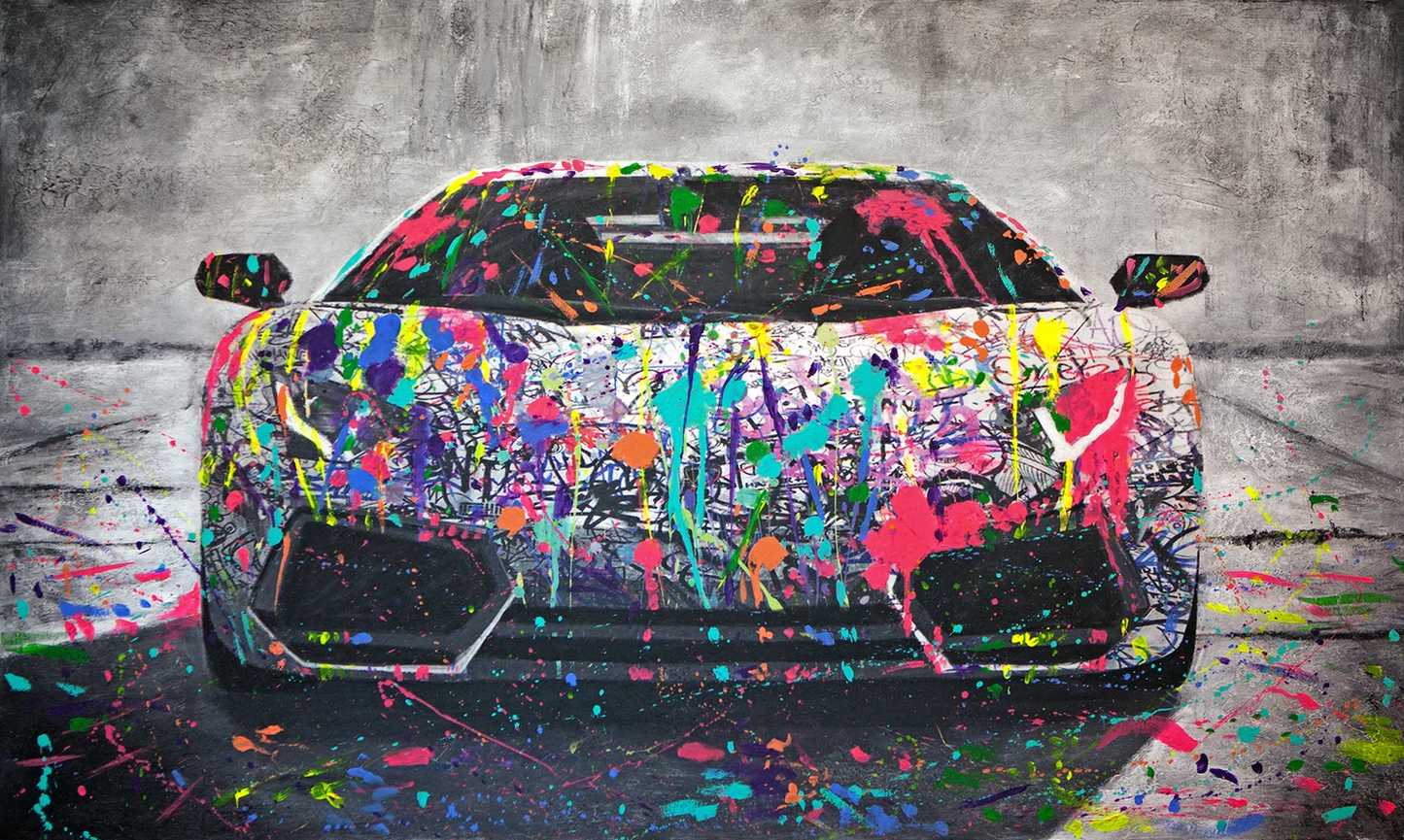 hand-painted Lamborghini wall art buy online