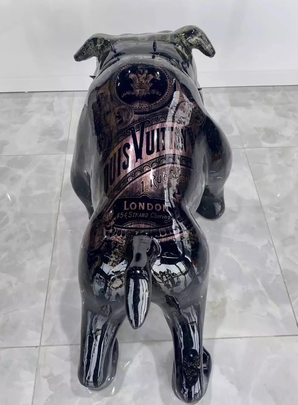 Harztiere, Bulldogge Hund L Design Louis Vuitton - Déco et Artisanat