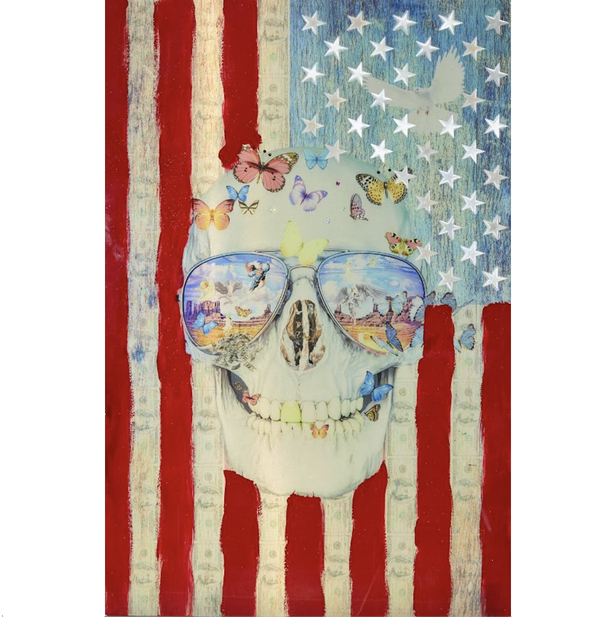 American skull wall art buy