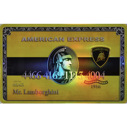 Lamborghini creditcard wall art